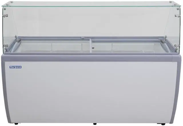 Main image of Commercial 13.1 cu. ft. Frost Free Defrost Dipping Cabinet Chest Freezer in White