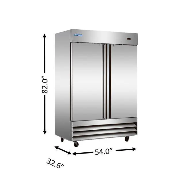 Alt view image 4 of 4 - Commercial 48 cu. ft. 2-Door Upright Reach-In Freezer in Stainless Steel