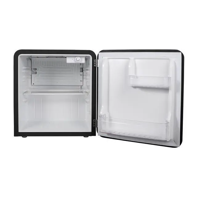Alt view image 2 of 4 - 17.5 in. 1.6 cu. ft. Retro Mini Refrigerator in Black, Without Freezer