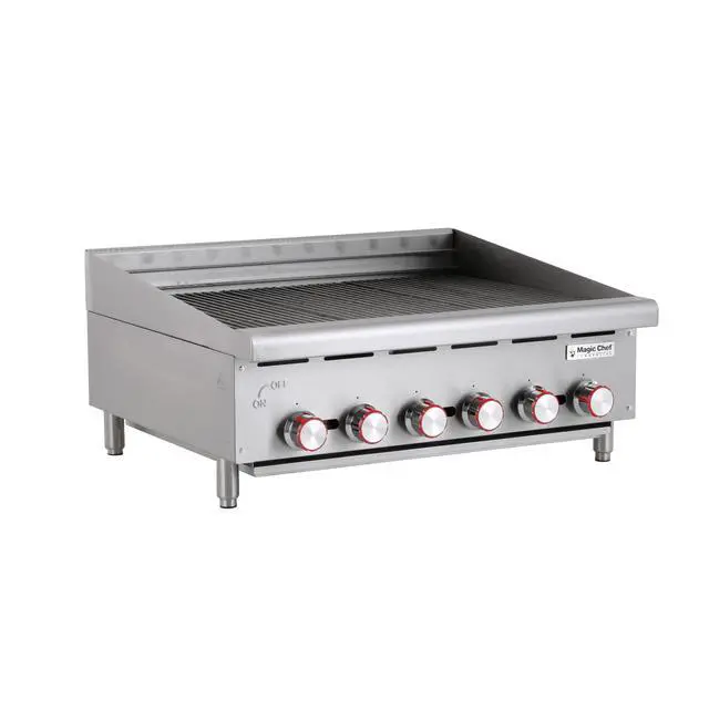 Alt view image 2 of 6 - 36 in. Commercial Countertop Radiant Charbroiler in Stainless Steel