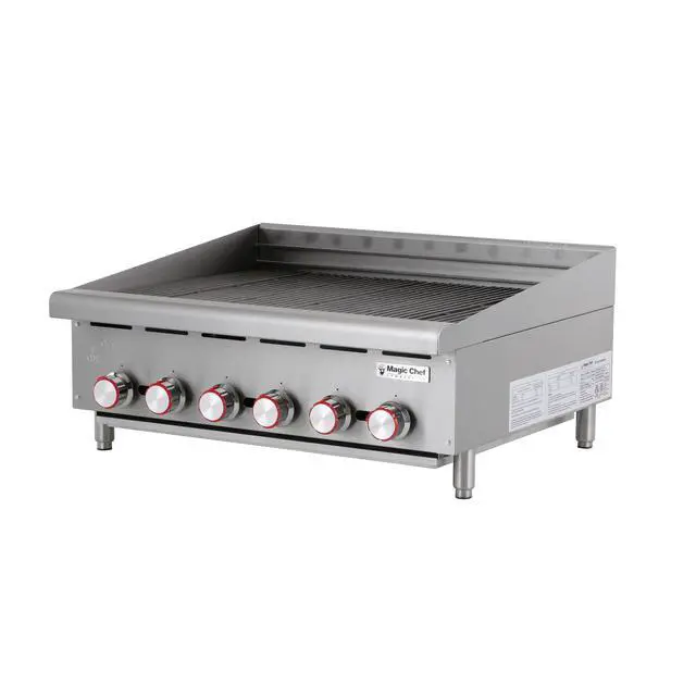 Alt view image 3 of 6 - 36 in. Commercial Countertop Radiant Charbroiler in Stainless Steel
