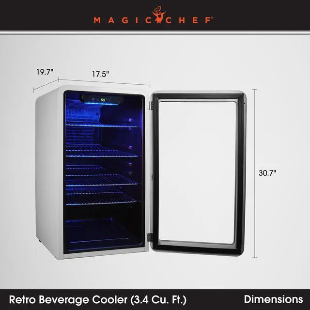 Alt view image 2 of 4 - 3.4 cu. ft. Retro Beverage Cooler, in White