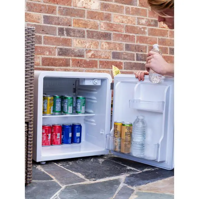 Alt view image 6 of 6 - 17.5 in. 1.6 cu. ft. Retro Mini Refrigerator in White, without Freezer