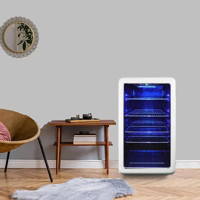 Alt view image 4 of 4 - 3.4 cu. ft. Retro Beverage Cooler, in White