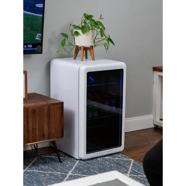 Alt view image 3 of 4 - 3.4 cu. ft. Retro Beverage Cooler, in White