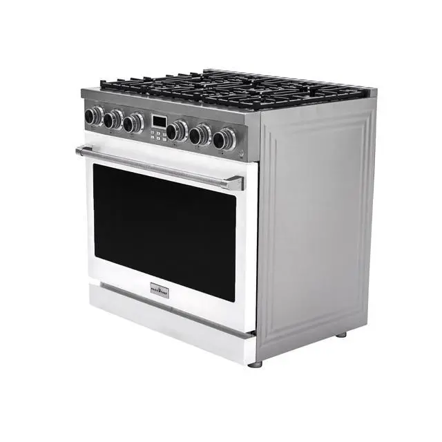 Alt view image 3 of 6 - Pro-Style 36 in. 6-Burner Slide-in Gas Range with Convection in Stainless with White Door