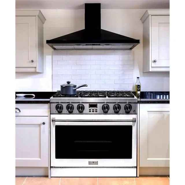 Alt view image 6 of 6 - Pro-Style 36 in. 6-Burner Slide-in Gas Range with Convection in Stainless with White Door