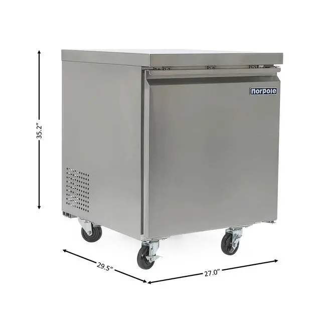 Alt view image 5 of 6 - Commercial 6 cu. ft. Under Counter Refrigerator in Stainless Steel