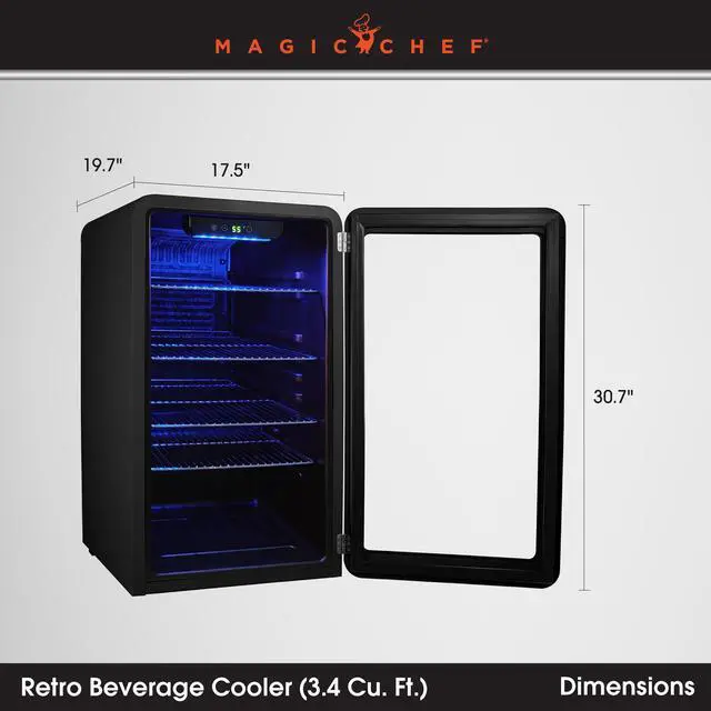 Alt view image 2 of 4 - 3.4 cu. ft. Retro Beverage Cooler, in Black