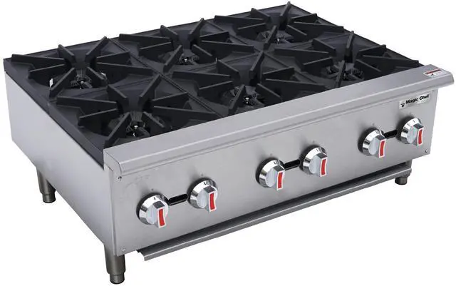 Main image of 36 in. Commercial 6-Burner Countertop Gas Hotplate in Stainless Steel