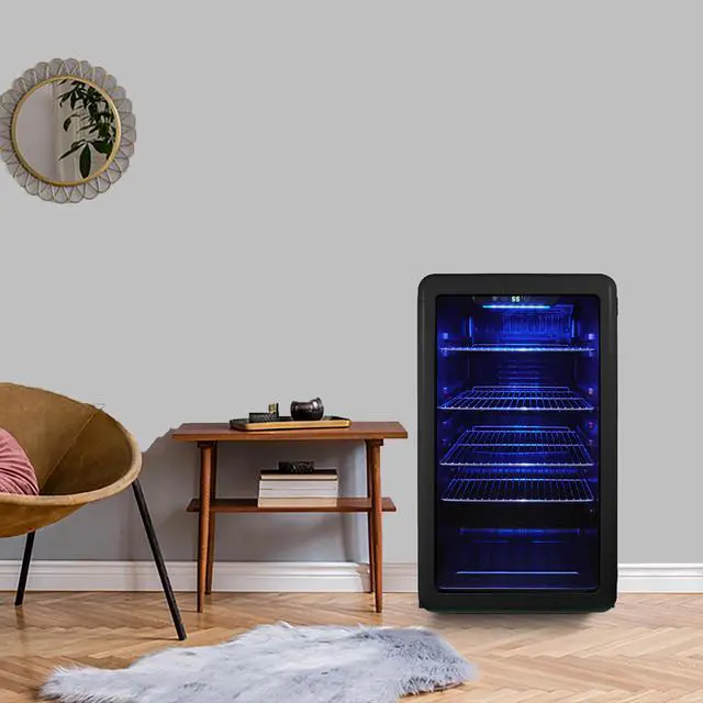 Alt view image 3 of 4 - 3.4 cu. ft. Retro Beverage Cooler, in Black