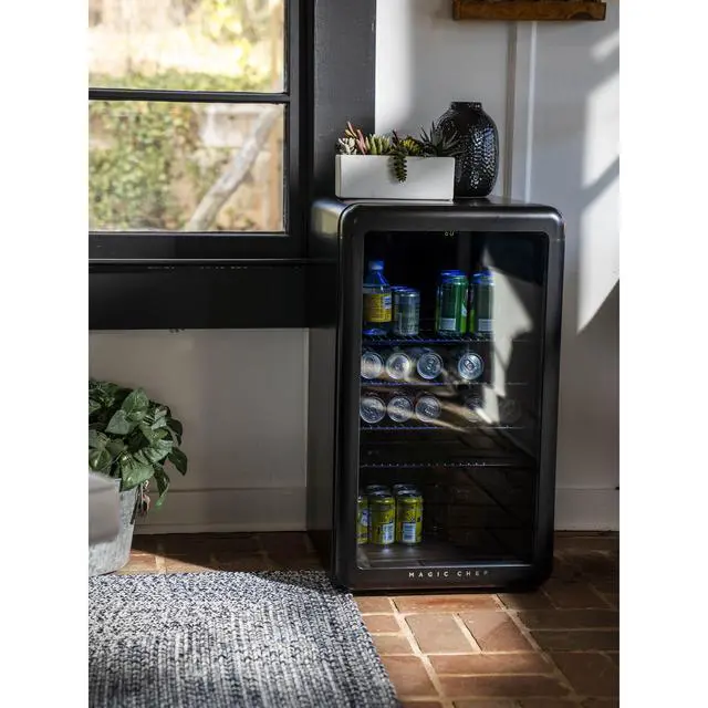 Alt view image 4 of 4 - 3.4 cu. ft. Retro Beverage Cooler, in Black