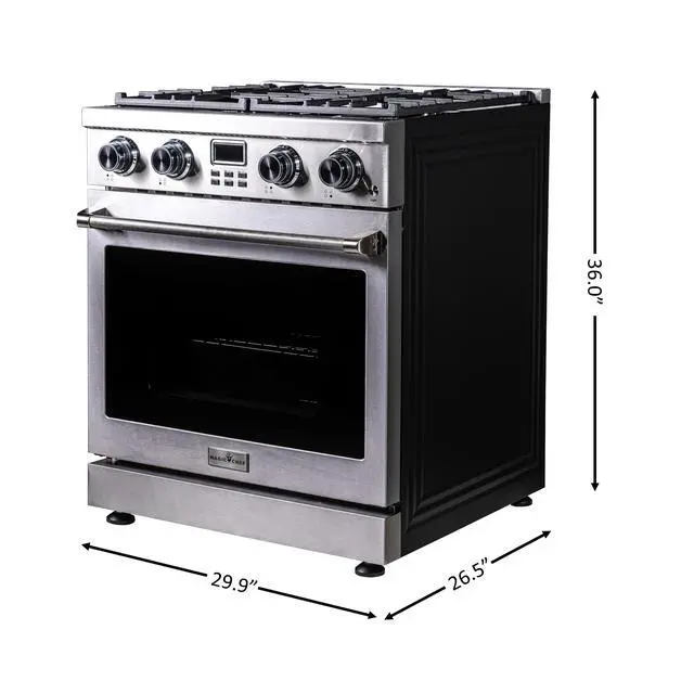 Alt view image 5 of 7 - Pro-Style 30 in. 4-Element Slide-In Gas Range with Convection in Stainless
