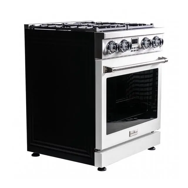 Alt view image 3 of 5 - Pro-Style 30 in. 4-Element Slide-In Gas Range with Convection in Stainless with White Door