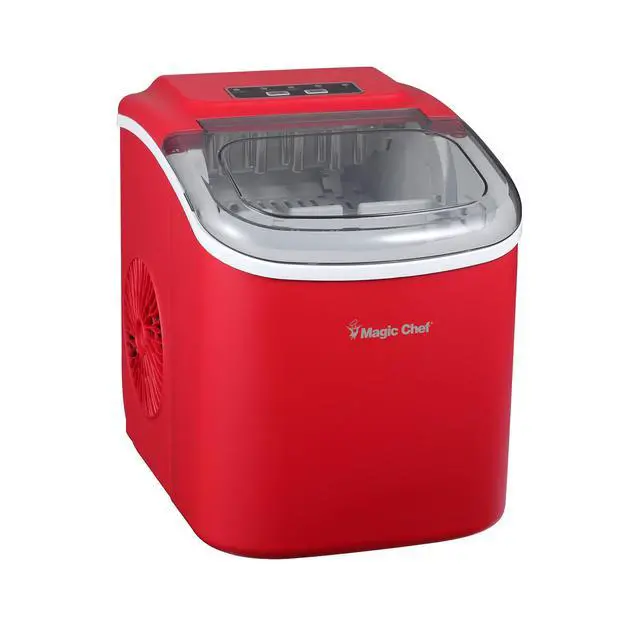 Alt view image 3 of 6 - 27 lb. Portable Countertop Ice Maker in Red
