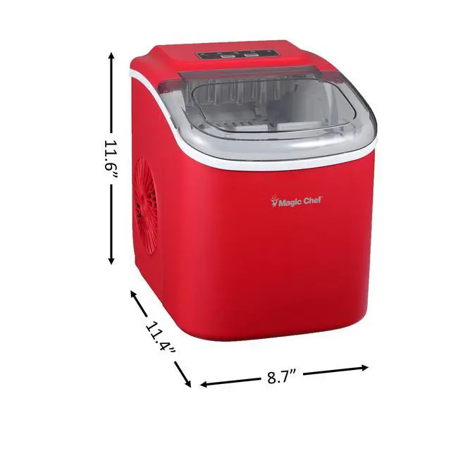 Alt view image 5 of 6 - 27 lb. Portable Countertop Ice Maker in Red