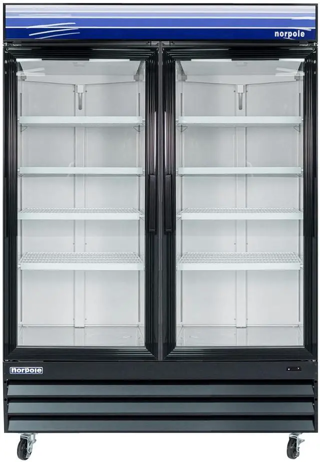 Main image of Commercial 29 cu. ft. 2-Door Glass Merchandiser Refrigerator in Black