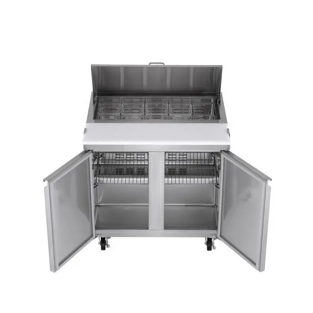 Alt view image 2 of 4 - Commercial 7.6 cu. ft. Sandwich/Salad Prep Table Refrigerator in Stainless Steel