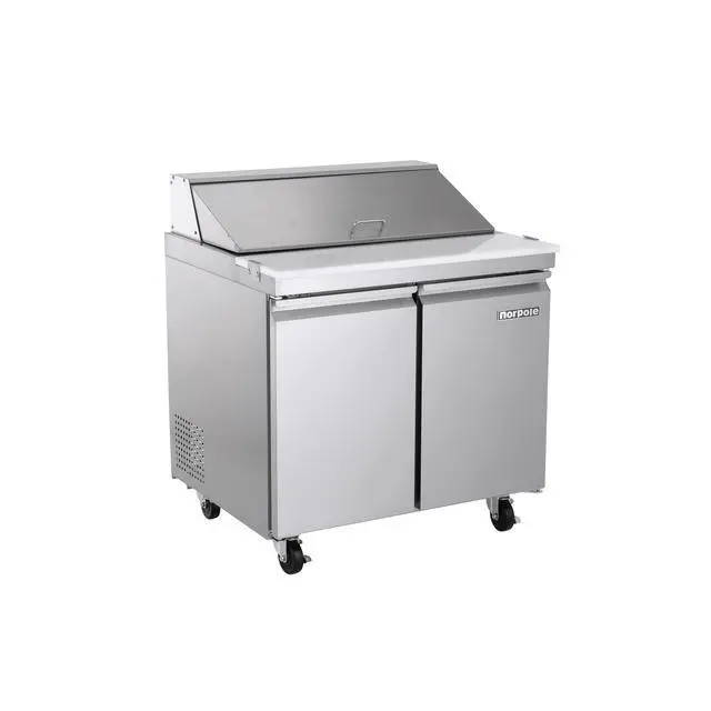 Alt view image 3 of 4 - Commercial 7.6 cu. ft. Sandwich/Salad Prep Table Refrigerator in Stainless Steel