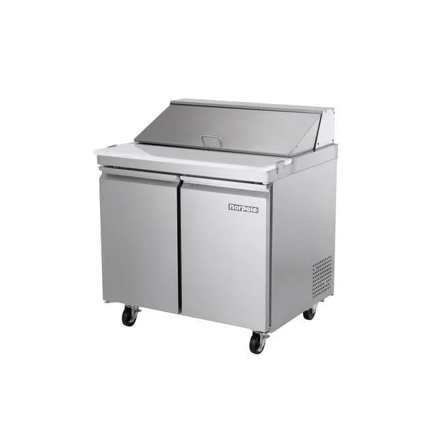 Alt view image 4 of 4 - Commercial 7.6 cu. ft. Sandwich/Salad Prep Table Refrigerator in Stainless Steel