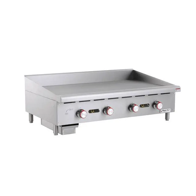 Alt view image 2 of 5 - 48 in. Natural Gas Commercial Manual Countertop Griddle in Stainless Steel