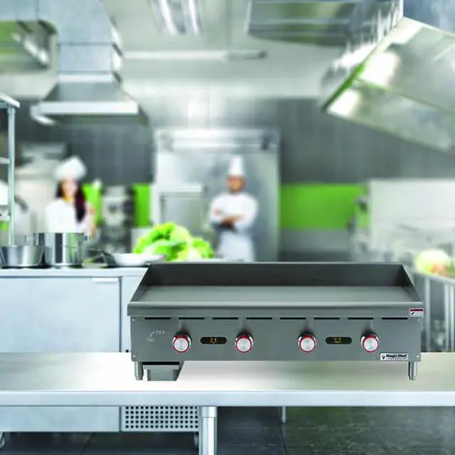 Alt view image 5 of 5 - 48 in. Natural Gas Commercial Manual Countertop Griddle in Stainless Steel