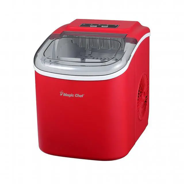 Alt view image 4 of 6 - 27 lb. Portable Countertop Ice Maker in Red