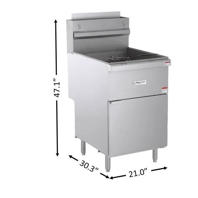Alt view image 4 of 5 - 52 Qt. 70 lb. Stainless Steel Commercial Natural Gas Fryer - 150, 000 BTU