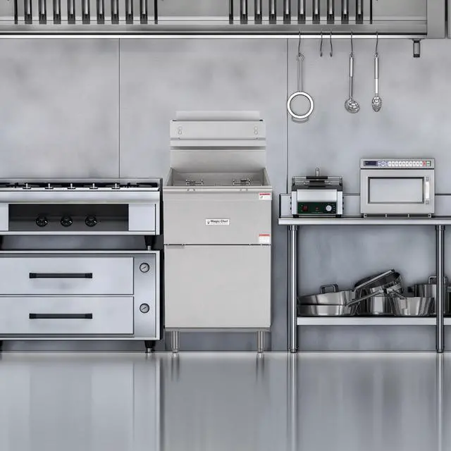 Alt view image 5 of 5 - 52 Qt. 70 lb. Stainless Steel Commercial Natural Gas Fryer - 150, 000 BTU