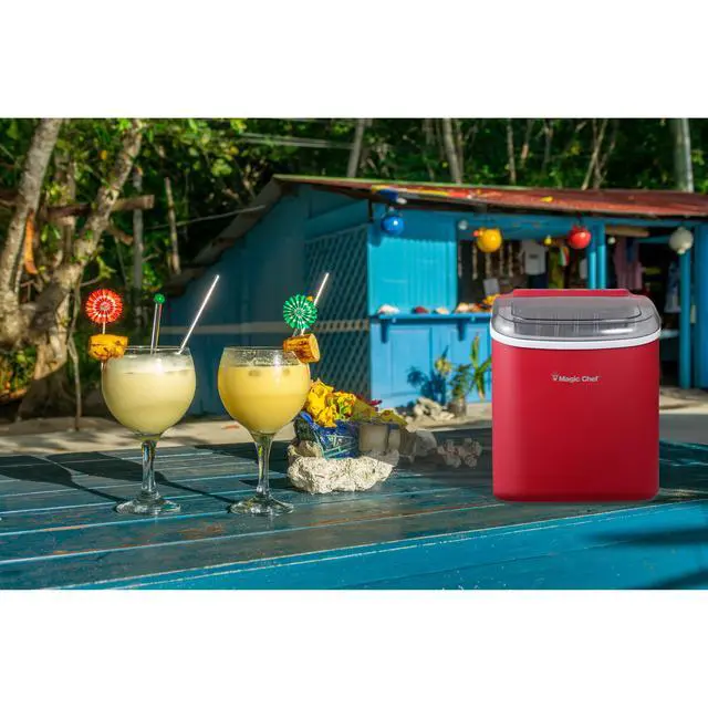 Alt view image 6 of 6 - 27 lb. Portable Countertop Ice Maker in Red