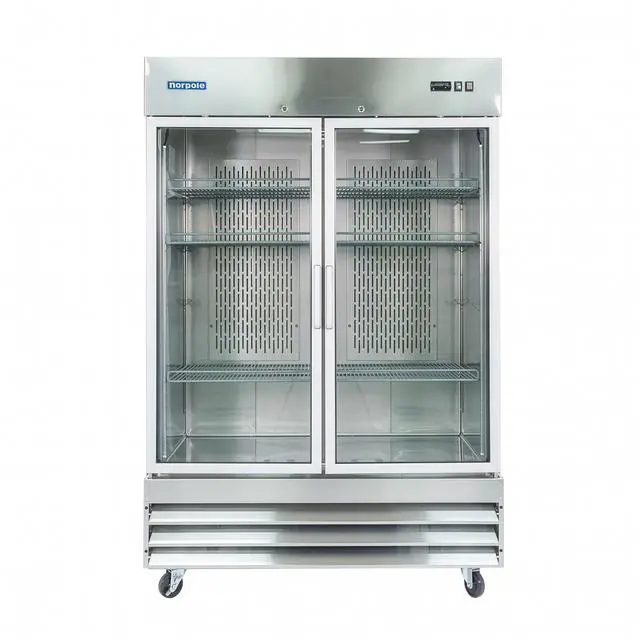 Main image of Commercial 54 in. 48 cu. ft. 2-Glass Door Reach-In Refrigerator in Stainless