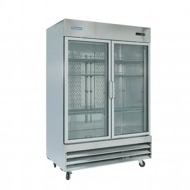 Alt view image 2 of 4 - Commercial 54 in. 48 cu. ft. 2-Glass Door Reach-In Refrigerator in Stainless