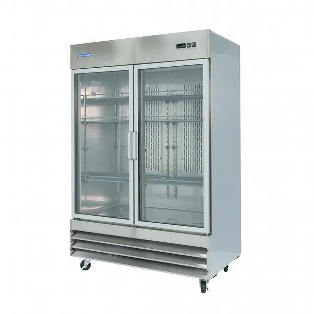 Alt view image 3 of 4 - Commercial 54 in. 48 cu. ft. 2-Glass Door Reach-In Refrigerator in Stainless