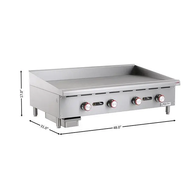 Alt view image 4 of 4 - 48 in. Commercial Thermostatic Gas Griddle in Stainless