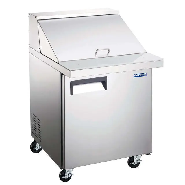 Alt view image 2 of 4 - Commercial 27 in. 6 cu. ft. Mega Top Prep Table Refrigerator in Stainless