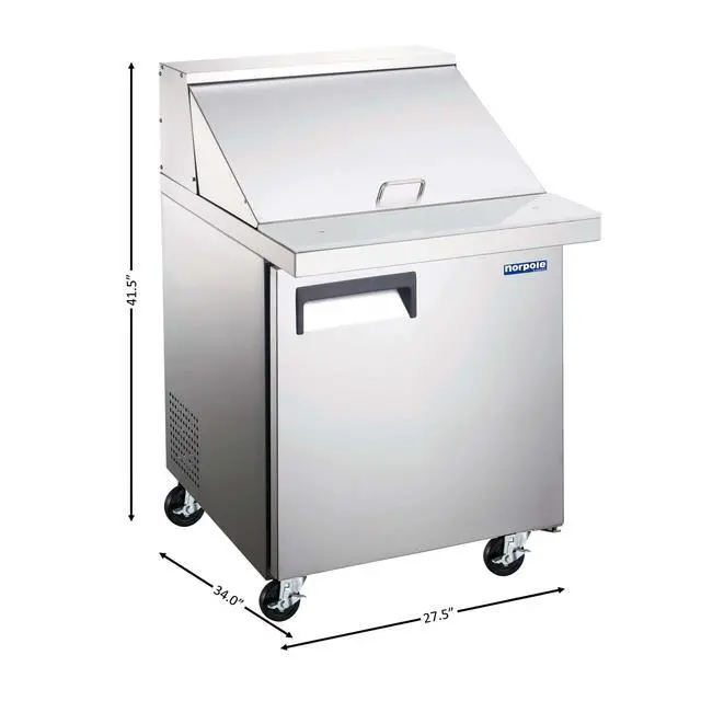 Alt view image 4 of 4 - Commercial 27 in. 6 cu. ft. Mega Top Prep Table Refrigerator in Stainless