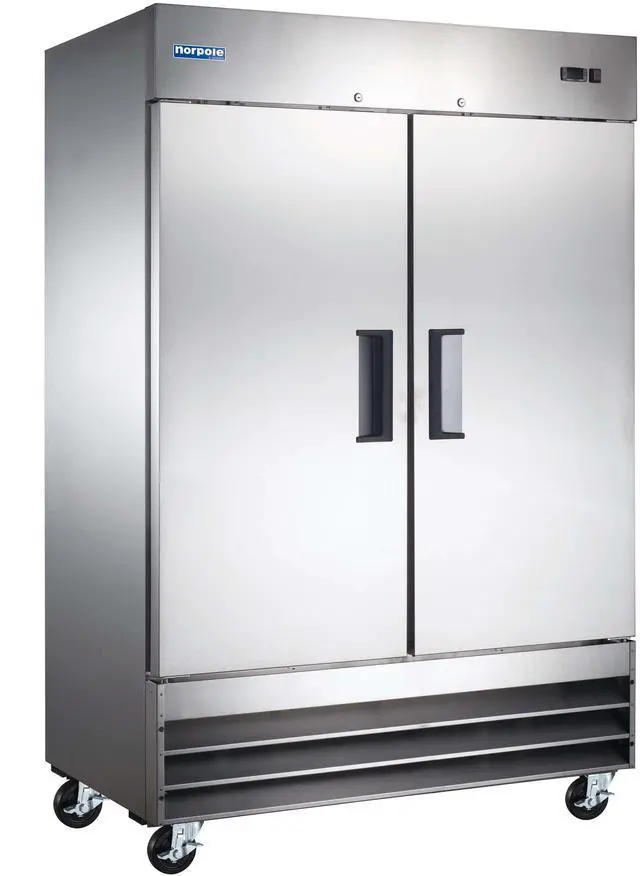 Alt view image 2 of 3 - Commercial 54 in. 48 cu. ft. Frost Free 2 Door Freezer in Stainless Steel