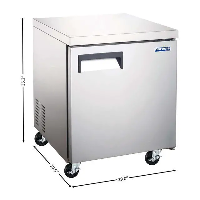 Alt view image 4 of 5 - Commercial 27 in. 6 cu. ft. Under Counter Refrigerator in Stainless Steel
