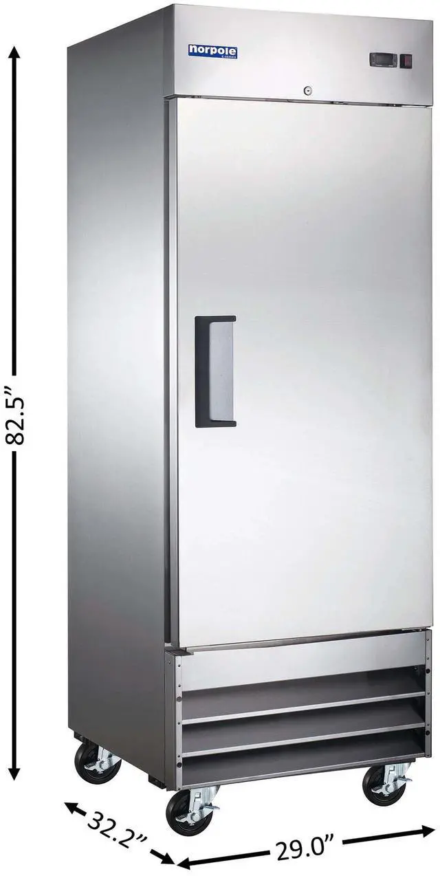 Alt view image 3 of 4 - Commercial 29 in. 23 cu. ft. Frost Free Single Freezer in Stainless Steel