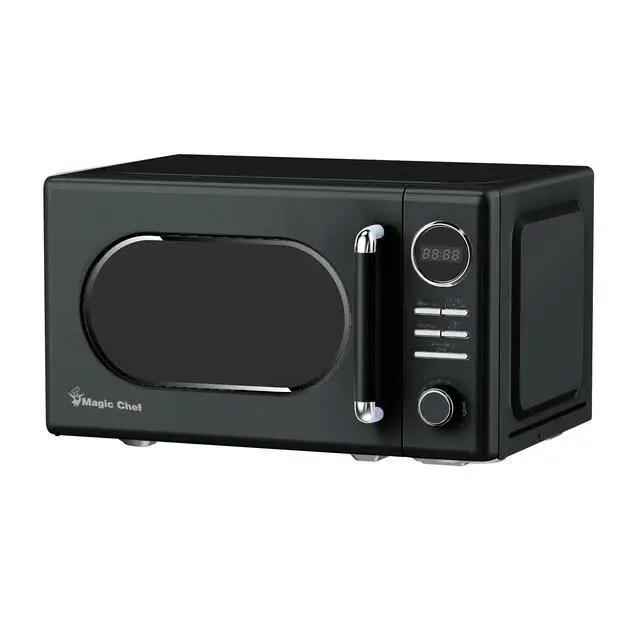 Alt view image 3 of 6 - 0.7 cu. ft. Retro Countertop Microwave in Black