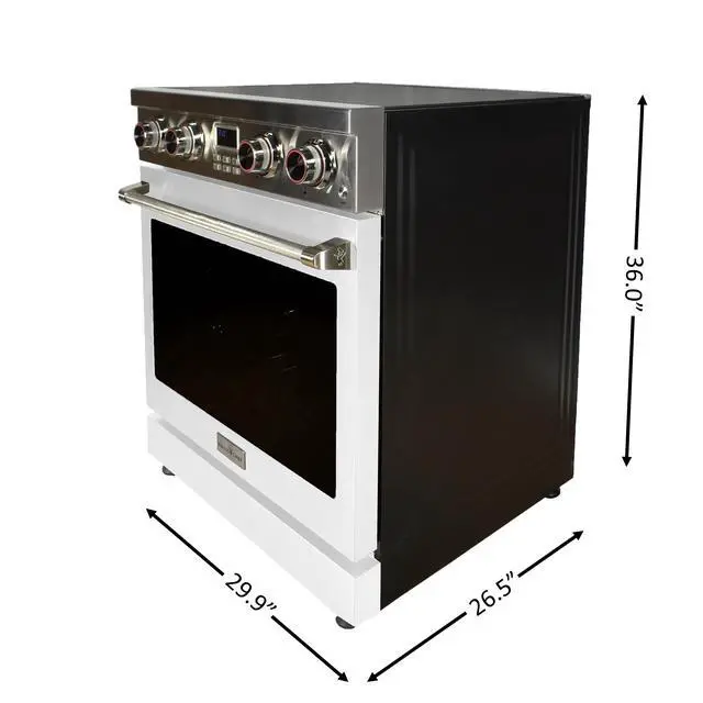 Alt view image 3 of 4 - Pro-Style 30 in. 4-Element Slide-In Electric Range with Convection in Stainless with White Door