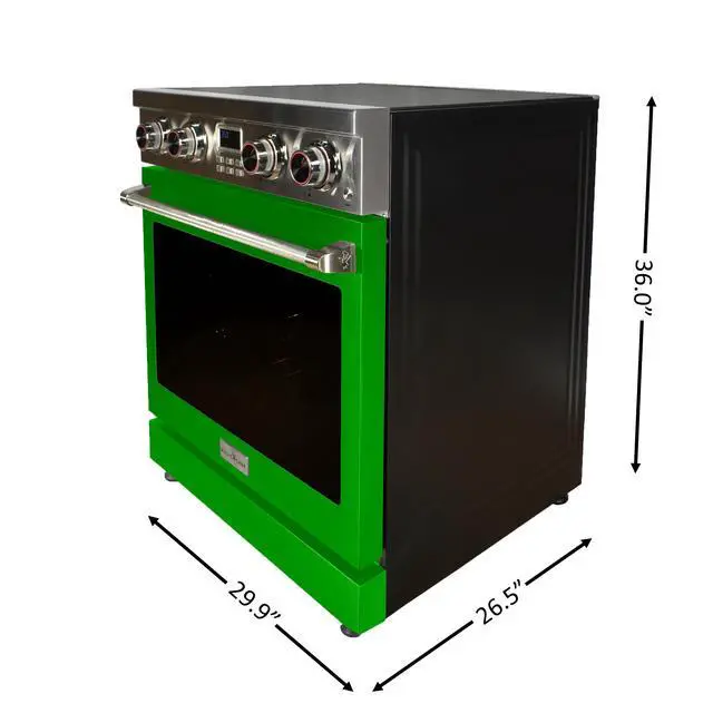 Alt view image 3 of 4 - Pro-Style 30 in. 4-Element Slide-In Electric Range with Convection in Stainless with Green Door