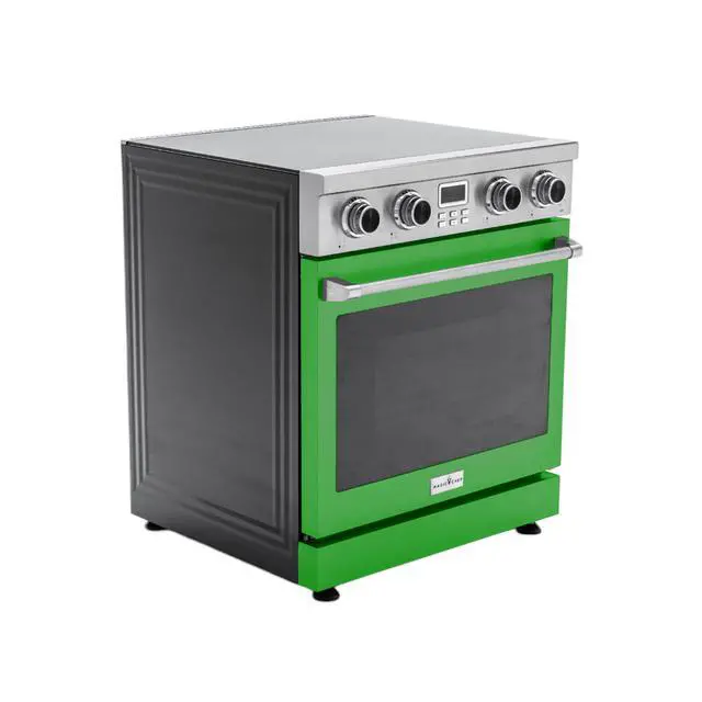 Alt view image 2 of 4 - Pro-Style 30 in. 4-Element Slide-In Electric Range with Convection in Stainless with Green Door