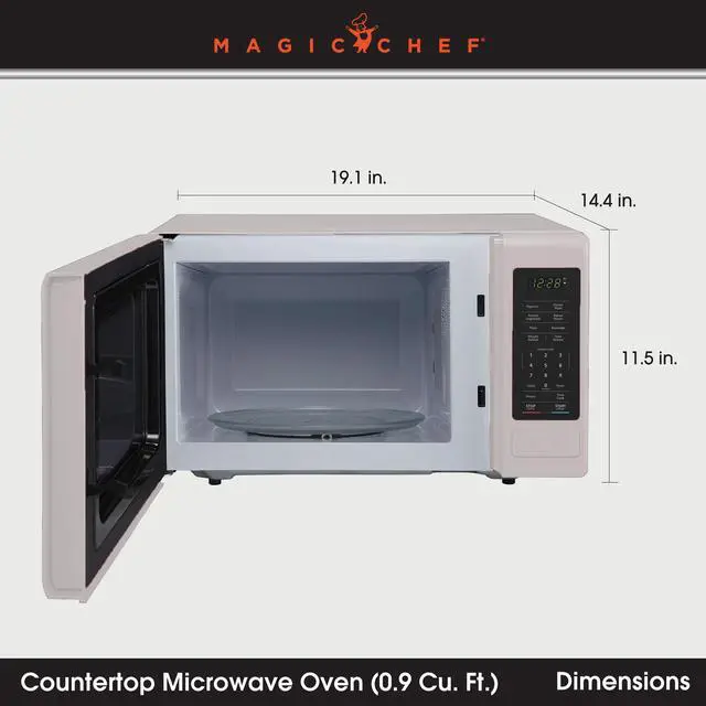 Alt view image 4 of 4 - 0.9 cu. ft. 900 Watt Countertop Microwave in White