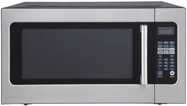 Main image of 24.4 in. W. 2.2 cu. ft. Countertop Microwave Oven in Stainless Steel, with Gray Cavity