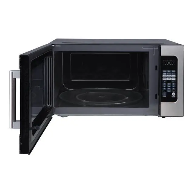 Alt view image 2 of 6 - 24.4 in. W. 2.2 cu. ft. Countertop Microwave Oven in Stainless Steel, with Gray Cavity