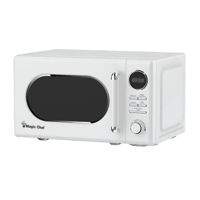 Alt view image 3 of 6 - 0.7 cu. ft. Retro Countertop Microwave in White