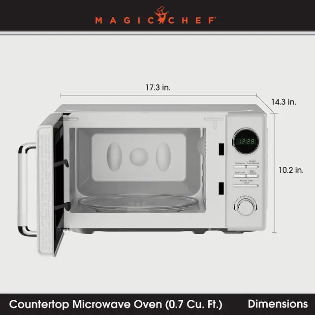Alt view image 4 of 6 - 0.7 cu. ft. Retro Countertop Microwave in White