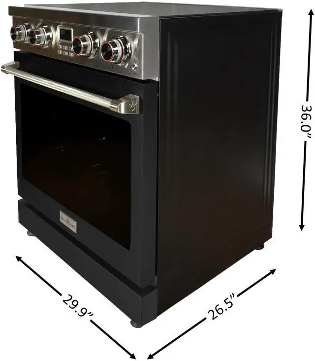 Alt view image 2 of 3 - Pro-Style 30 in. 4-Element Slide-In Electric Range with Convection in Stainless with Black Door