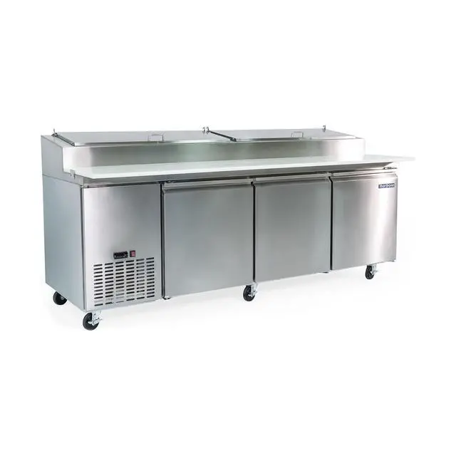 Alt view image 2 of 3 - Commercial 24 cu. ft. Pizza Prep Table Refrigerator in Stainless Steel